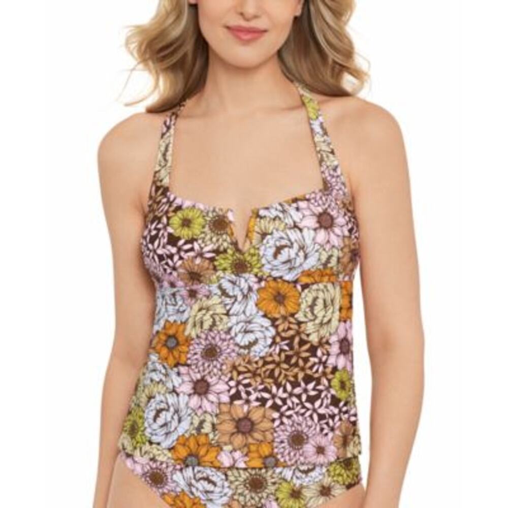 Salt Cove Juniors Printed V-Wire Tankin In The Groove L, NWT
